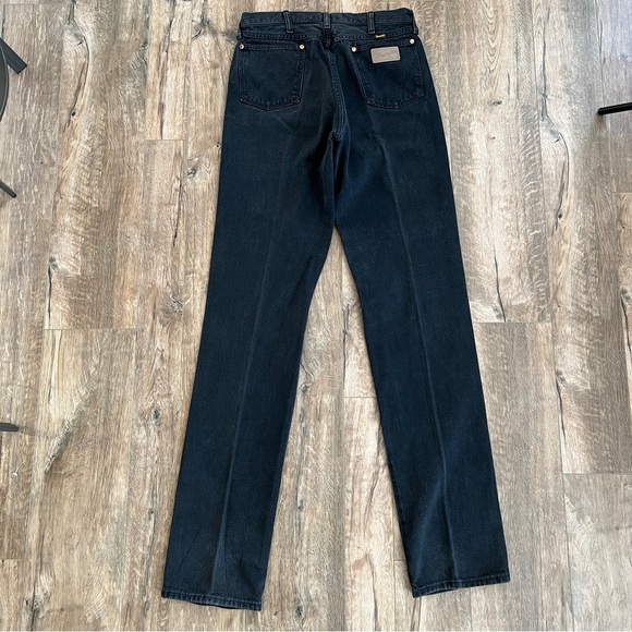 Wrangler Vintage 90s Washed Black Cowboy Cut Long Straight Leg Jeans - Picture 8 of 9